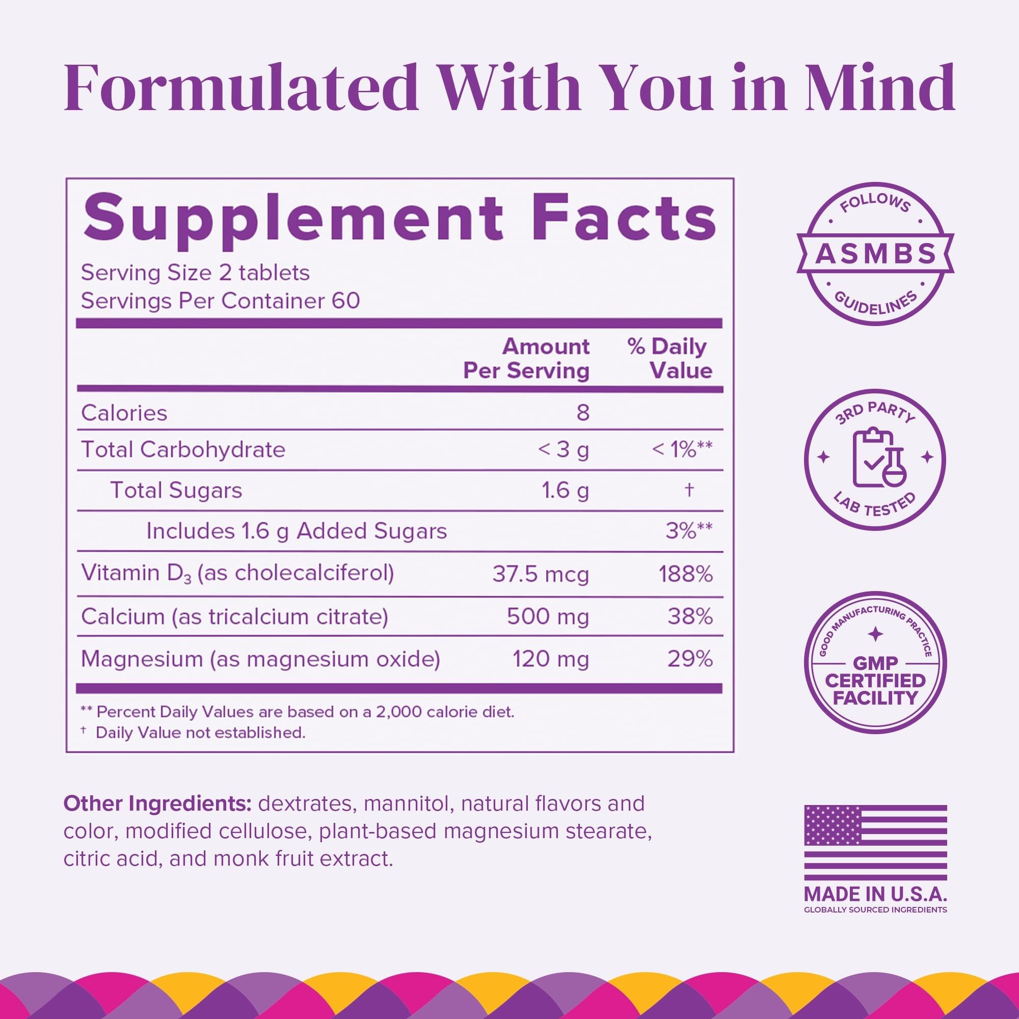 BariMelts Calcium, 240 Tablets, Natural Berry Flavor | Smooth-Dissolving Bariatric Calcium for Women, Supports Bone Health & Strength