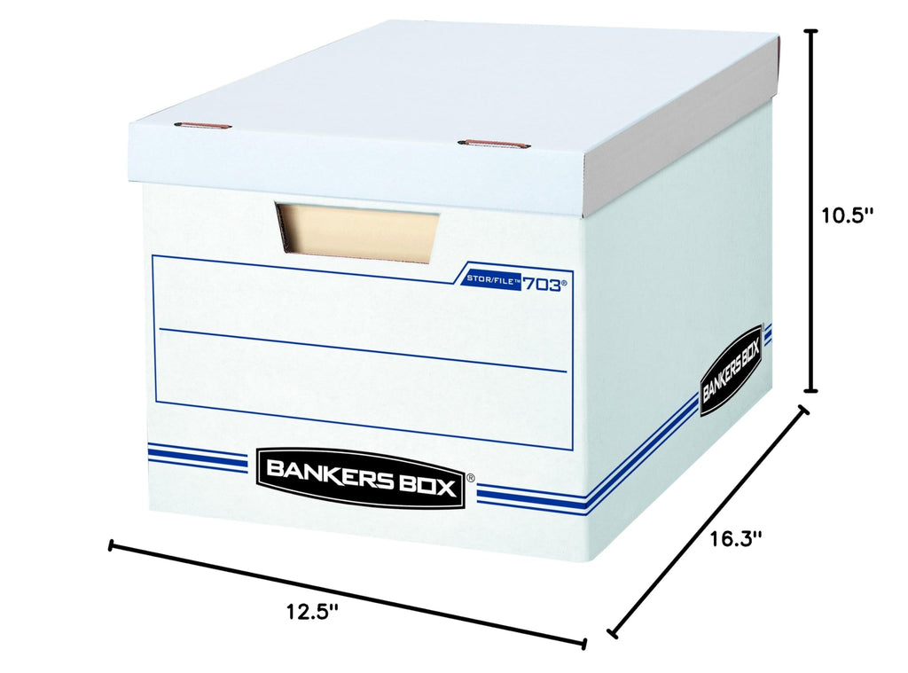 Bankers Box 6-Pack Basic Duty File Storage Boxes with Lids, Letter/Legal, STOR/FILE, (57036-04)