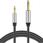 Buy now 3.5 mm to 6.35 mm Audio Cable 10Ft, Gold-Plated Terminal Silver Color Zinc Alloy Housing 3.5mm 1/8" Male TRS to 6.35mm 1/4" Male TRS Nylon Braided Stereo Audio Cable for CellPhone, Amplifiers(10Ft/3M) at indiglob india