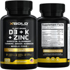 Vitamin D, K2, K1, Zinc, Quercetin, Elderberry, Turmeric, Ginger & Echinacea Whole Food Supplement 8 in 1- D3 5000 IU Plant-Based from Lichen, Vitamin K (K2 MK7, MK4, K1), D3 K2 Vitamins -120 Capsules