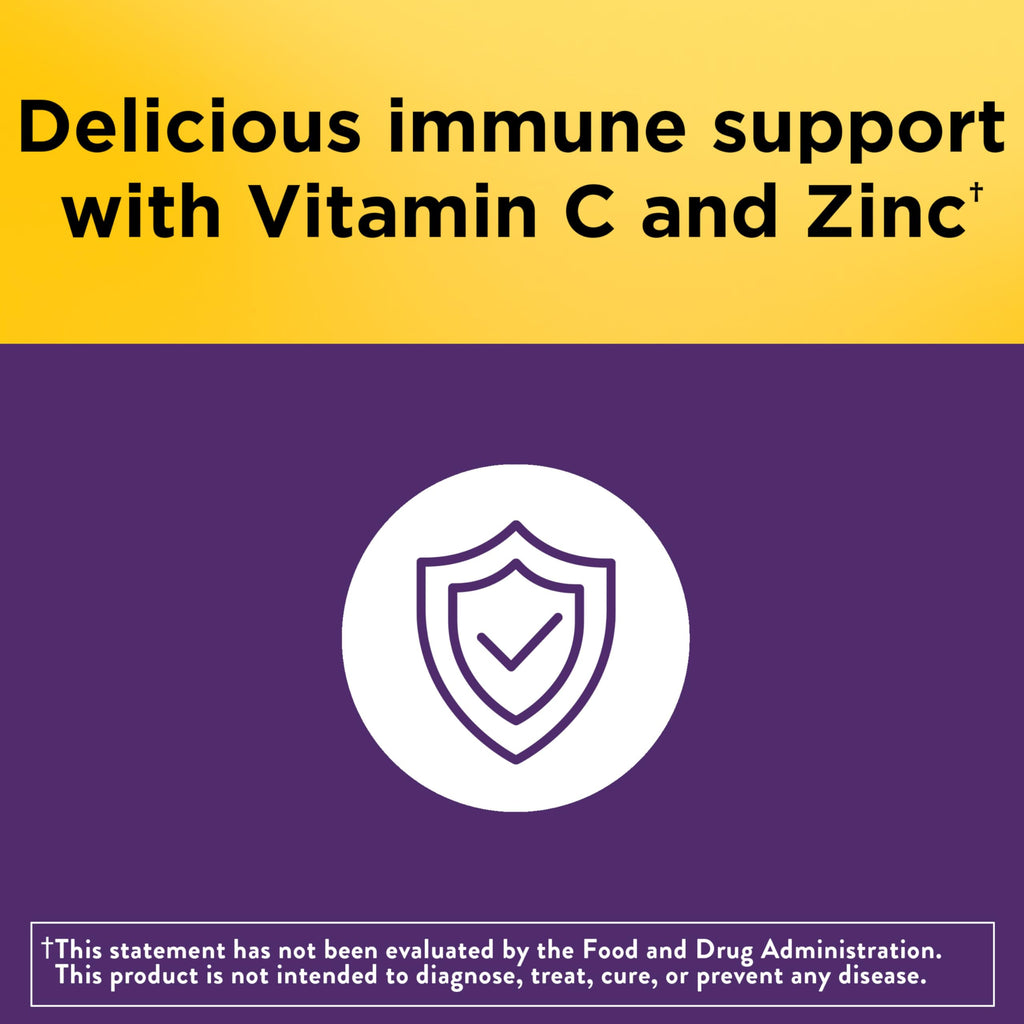 Nature Made Elderberry Gummies with Vitamin C & Zinc, 100 Gummies | Dietary Supplement for Antioxidant and Immune Support, Suitable for Vegetarians, Raspberry Flavor, 50 Day Supply