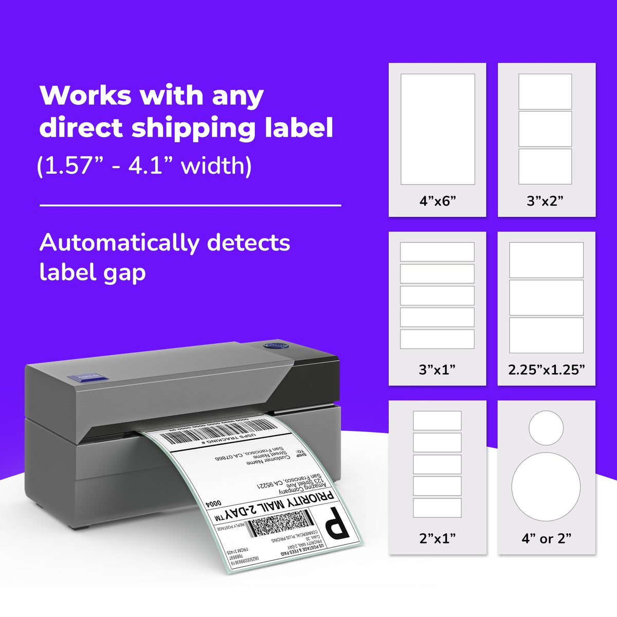 Rollo USB Shipping Label Printer - Commercial Grade 4x6 Thermal Printer