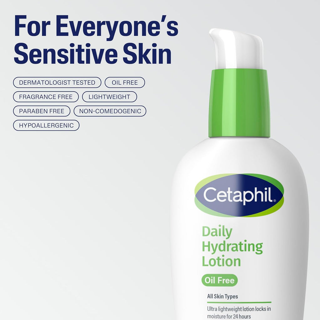 Buy now Cetaphil Daily Hydrating Lotion for Face, With Hyaluronic Acid, 3 fl oz, Lasting 24 Hour Hydration, for Combination Skin, No Added Fragrance, Non-Comedogenic at indiglob india