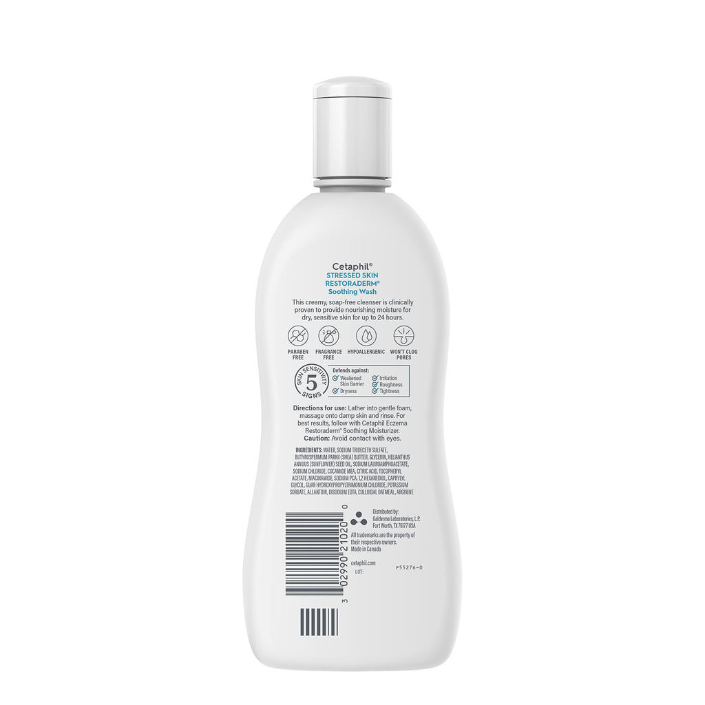 Buy now Cetaphil RESTORADERM Soothing Wash, 10 fl oz, Soothes Dry, Stressed Skin, Hypoallergenic, Soap & Paraben Free, National Eczema Association Endorsed at indiglob india