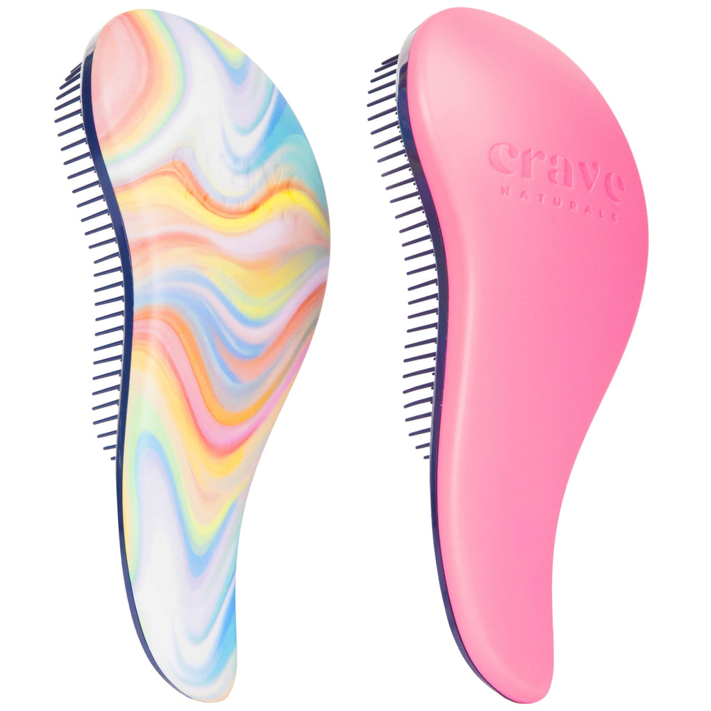 Buy now Crave Naturals Glide Thru Hair Brush - Detangler Brush for Curly, Straight, Wet or Dry Hair - Gentle Detangling Brushes for Adults, Kids, Toddlers - Hair Accessories for Women, 7.5x3" - Pink at indiglob india