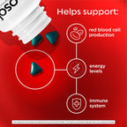 Feosol Original Iron Supplement Tablets, Non-heme, 65mg Iron per Pill, 1 Per Day, 120ct, 4 Month Supply, for Energy and Immune System Support, Made in USA | Iron supplements for energy and immune system support, small coated ferrous sulfate tablets