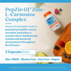 Doctor's Best PepZin GI, Zinc-L-Carnosine Complex for Men & Women - Zinc Carnosine Supplement Caps for Gut Health, Digestive Support, & Stomach Comfort, Vegan, Gluten Free - 120 Veg Capsules