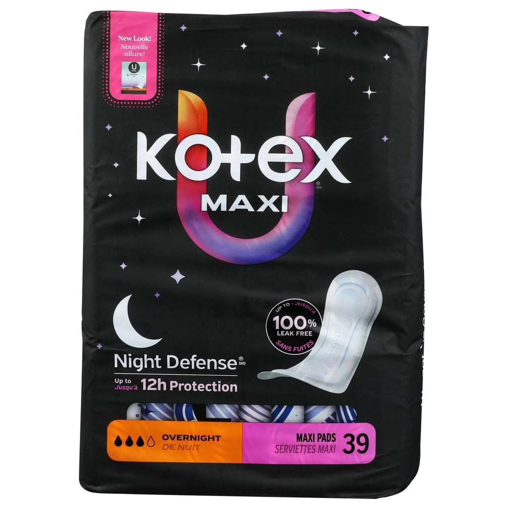 Kotex Overnight Maxi Pads, 39 Count