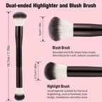 16 Color Contour Palette Makeup with 2 Brushes - Blush Highlighter Bronzer All-in-One Makeup Palette Contour Set - Face Cosmetics Gift, Holiday Beauty for Women (SET2)