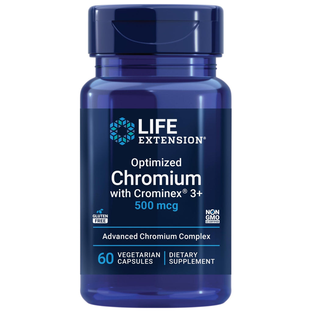 Life Extension Optimized Chromium with Crominex 3+, 500 mcg, 60 Capsules