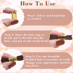 50Pcs Adjustable Metal Hair Cuffs and Rings for Braids, Bohemian Princess-inspired Gold Hair Jewelry Set for Women, Festival Party Dreadlock Decorations