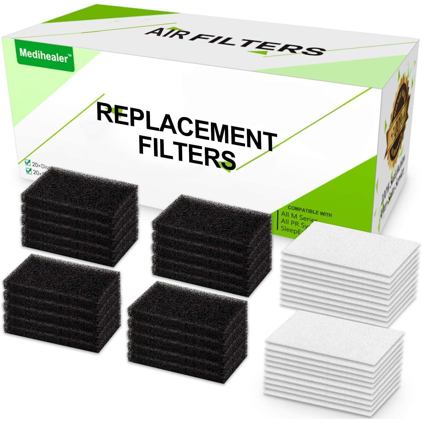 Buy now 40 Packs CPAP Filters - Foam Filter and Ultra Fine Filters Supplies for Respironics M Series, for PR System One, for SleepEasy Series - Medihealer Premium Disposable Filter at indiglob india