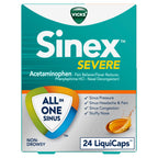Buy now Vicks Sinex SEVERE LiquiCaps, All-In-One Sinus Relief, Non-Drowsy, Nasal Decongestant, Maximum Strength Relief of Sinus Headache, Pain, Pressure, & Congestion, 24 LiquiCaps at indiglob india