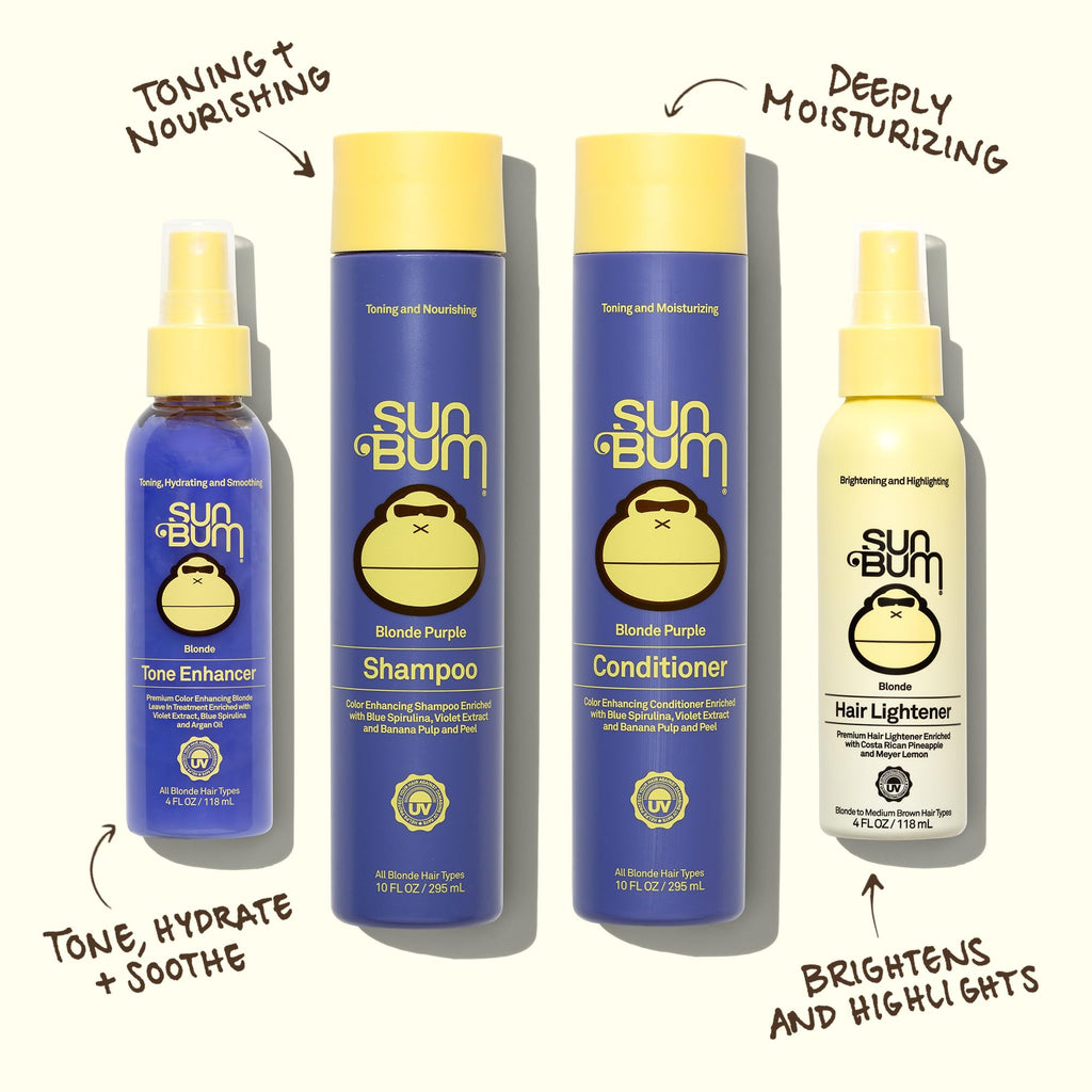 Sun Bum Hair Lightener Spray for Blonde to Medium Brown Tone - 4 oz | UV Protecting, Enriched with Pineapple and Meyer Lemon, Vegan