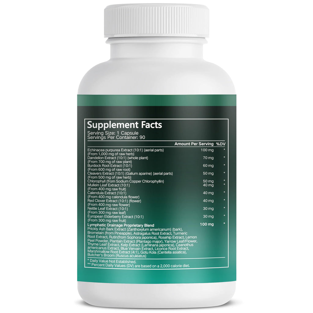 27-in-1 Lymphatic Drainage Supplements Capsules, Support Lymph System Detox