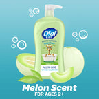 Dial Kids All-in-1 Body Wash + Hair + Bubble Bath, Melon Scent, 32 Fl Oz, Hypoallergenic Body Wash & Shampoo, No Tears Formula for Kids 2+ Years, No Parabens & Silicones