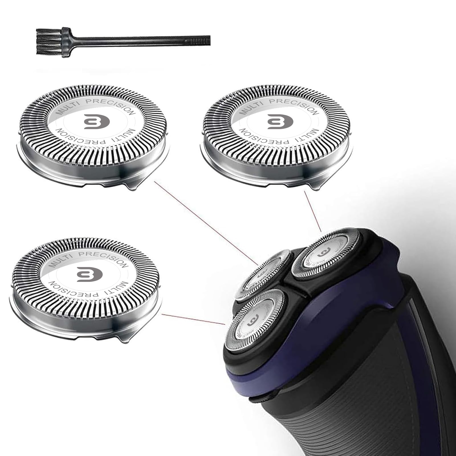 SH30 Replacement Heads for Philips Norelco Shaver Series 1000, 2000, 3000 | 3 PCS/Pack, Compatible with philips norelco shaver series 3600, 2400, 2600, Easy cut and replace