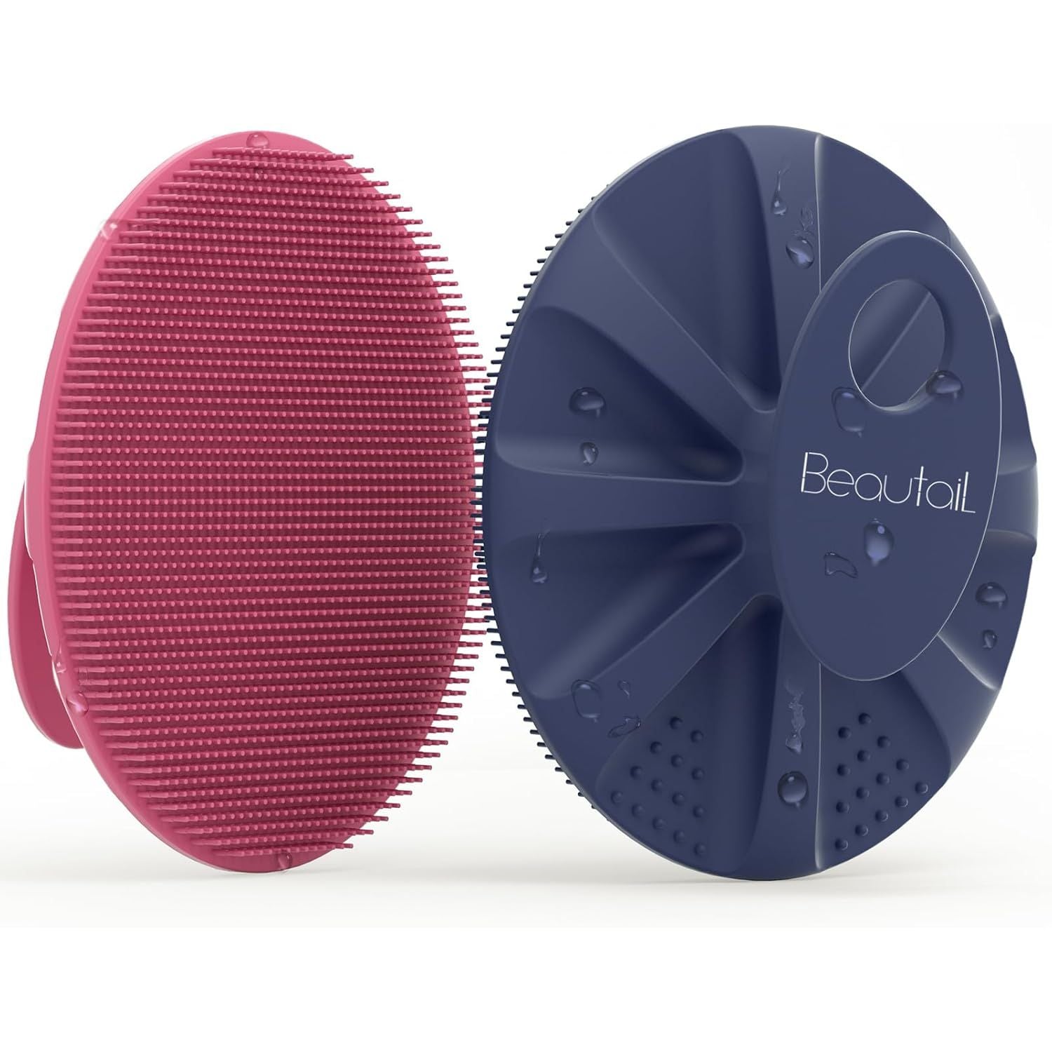 Buy now Silicone Body Scrubber Shower Bath Wash Brush Gentle Exfoliating Scrub Cleansing Loofah for Women Men Baby Sensitive Skin, Easy to Clean, Lather Nicely, More Hygienic, 1 Pack, Cyan Pink+blue at indiglob india