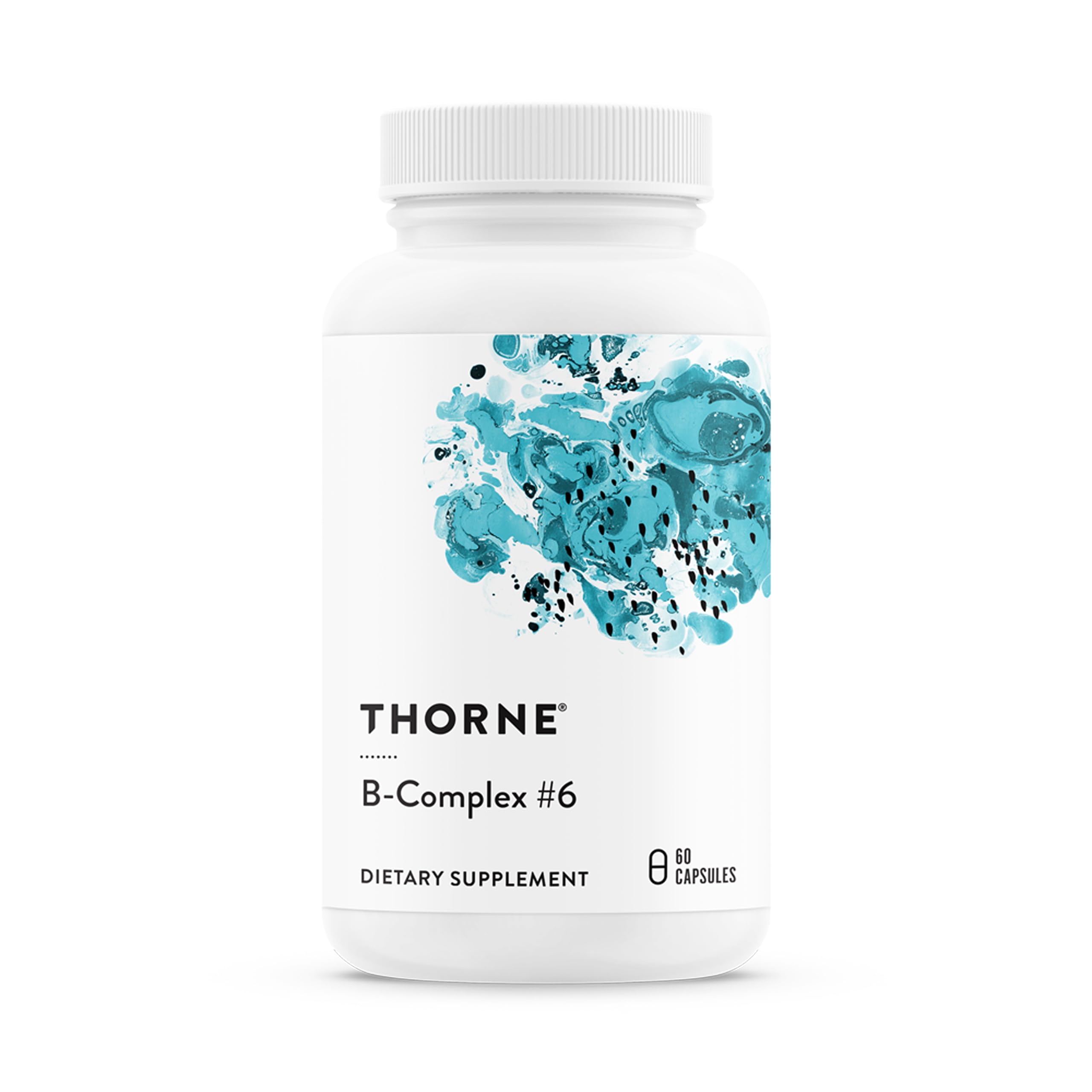 THORNE B-Complex #6, 8 Active B Vitamins, Choline & Extra B6, 60 Capsules | Supports Cellular Energy, Muscle Performance, Positive Mood & Neurological Function*, Gluten-Free, NSF Certified for Sport