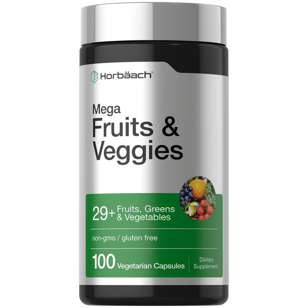 Horbäach Mega Fruits and Veggies Supplement | 100 Capsules
