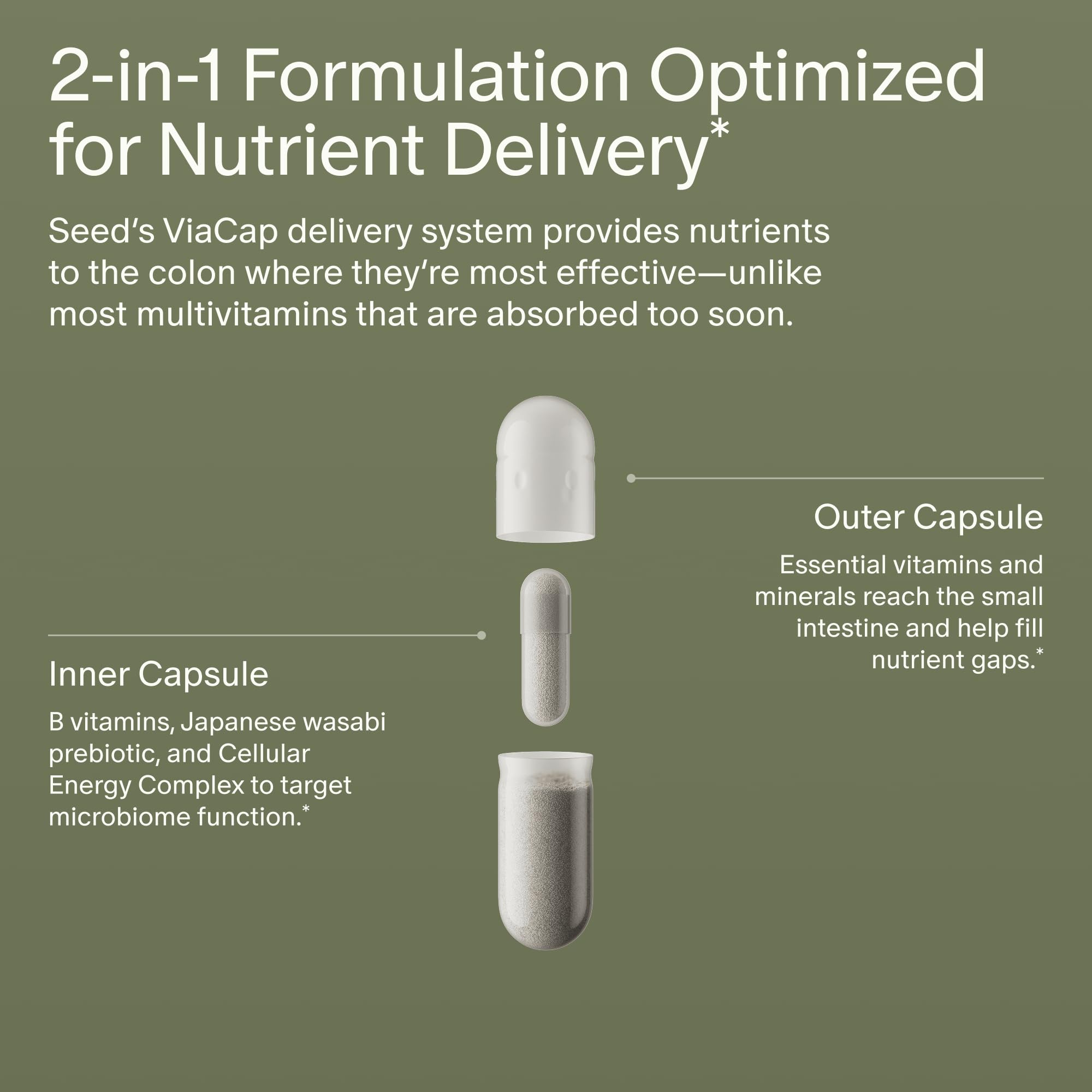 Seed DM-02 Daily Multivitamin - for Adults - 30-Day Supply with Jar | 100% DV Nutrition - 20 Essential Vitamins & Minerals - Immune, Bone, Hair, Skin & Nail Health - Vegan Capsules