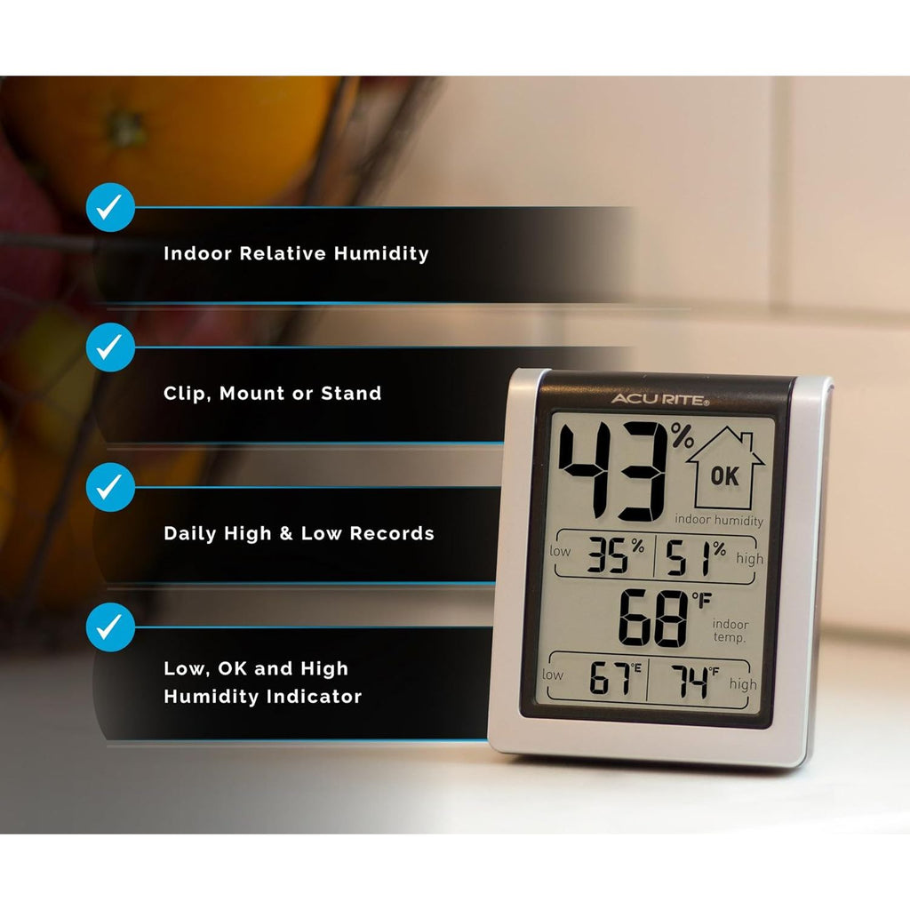 Buy now AcuRite Wireless Digital Indoor Thermometer and Hygrometer Monitor for Inside Temperature and Humidity Measurements (00613) at indiglob india