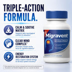 Migravent Brain & Circulatory Wellness Support - 60 Capsules | Advanced Nutritional Formula with Magnesium, CoQ10, Vitamin B2, PA-Free Butterbur & Bioperine for Brain Wellness Support.