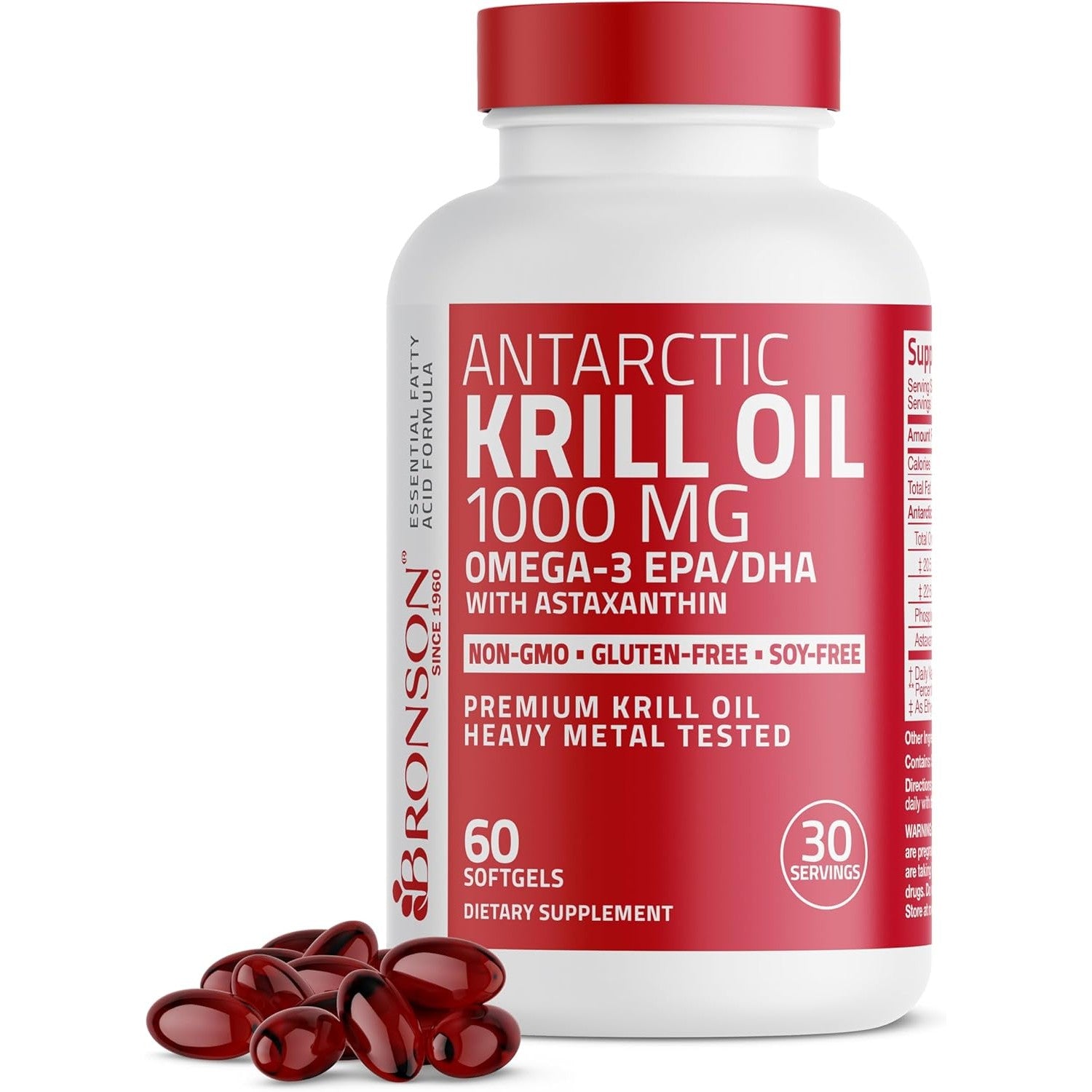 Buy now Bronson Antarctic Krill Oil 1000 mg with Omega-3s EPA, DHA, Astaxanthin and Phospholipids 120 Softgels 60 Count (Pack of 1) at indiglob india