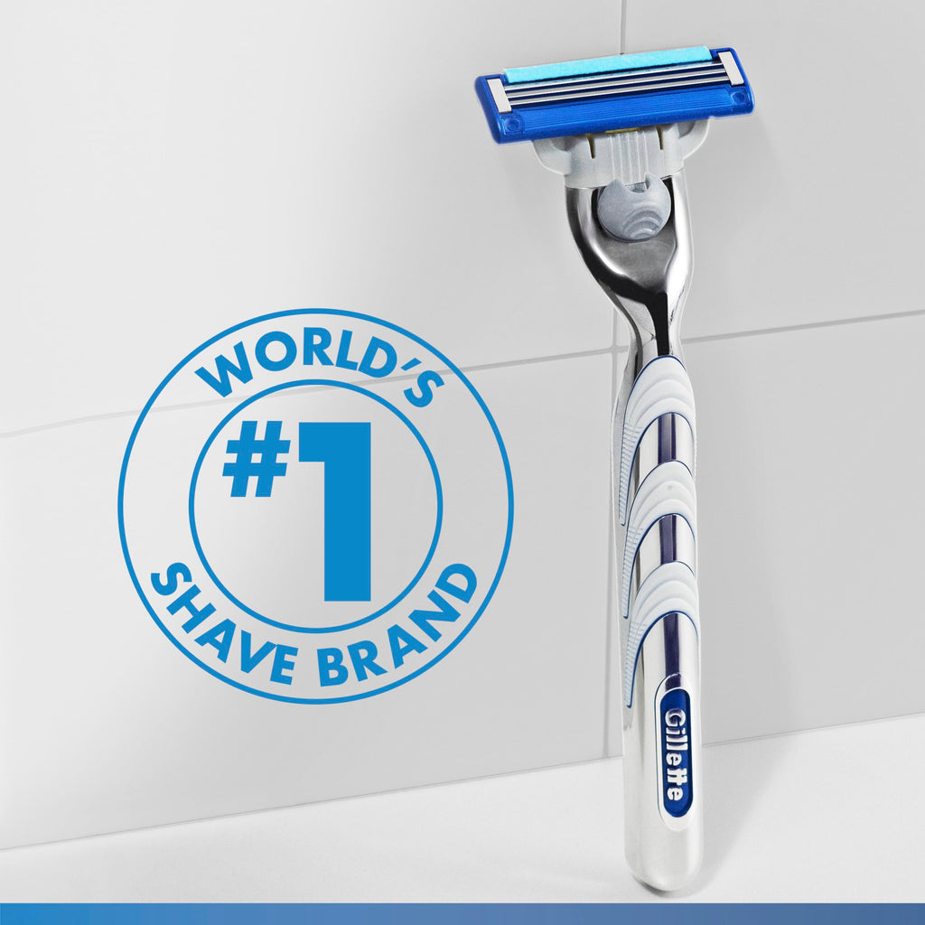 Gillette Mach3 Turbo Razors for Men, 1 Handle, 4 Blade Refills
