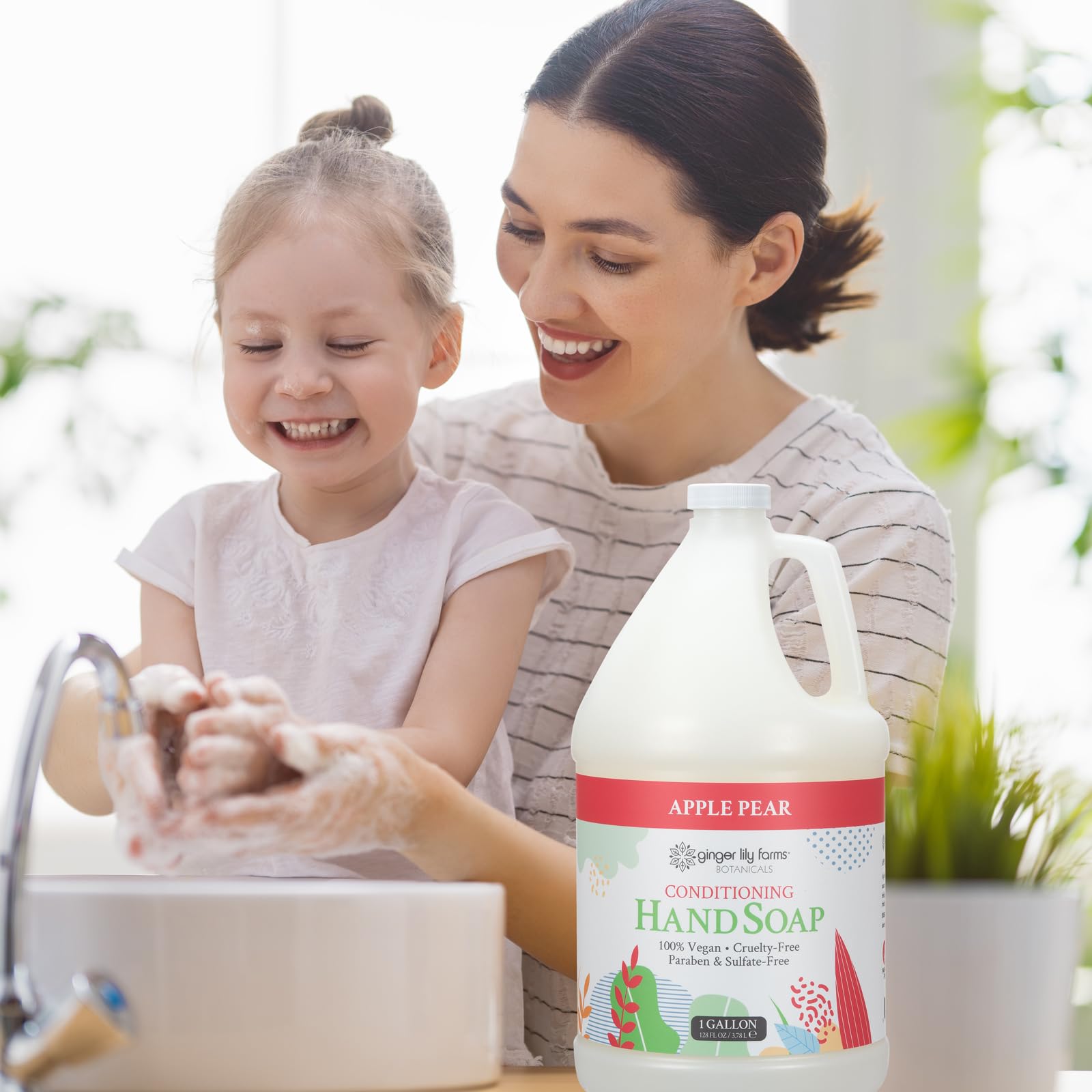 Buy now Ginger Lily Farms Botanicals All-Purpose Liquid Hand Soap Refill, 100% Vegan & Cruelty-Free, Apple Pear Scent, 1 Gallon (128 fl. oz.) at indiglob india