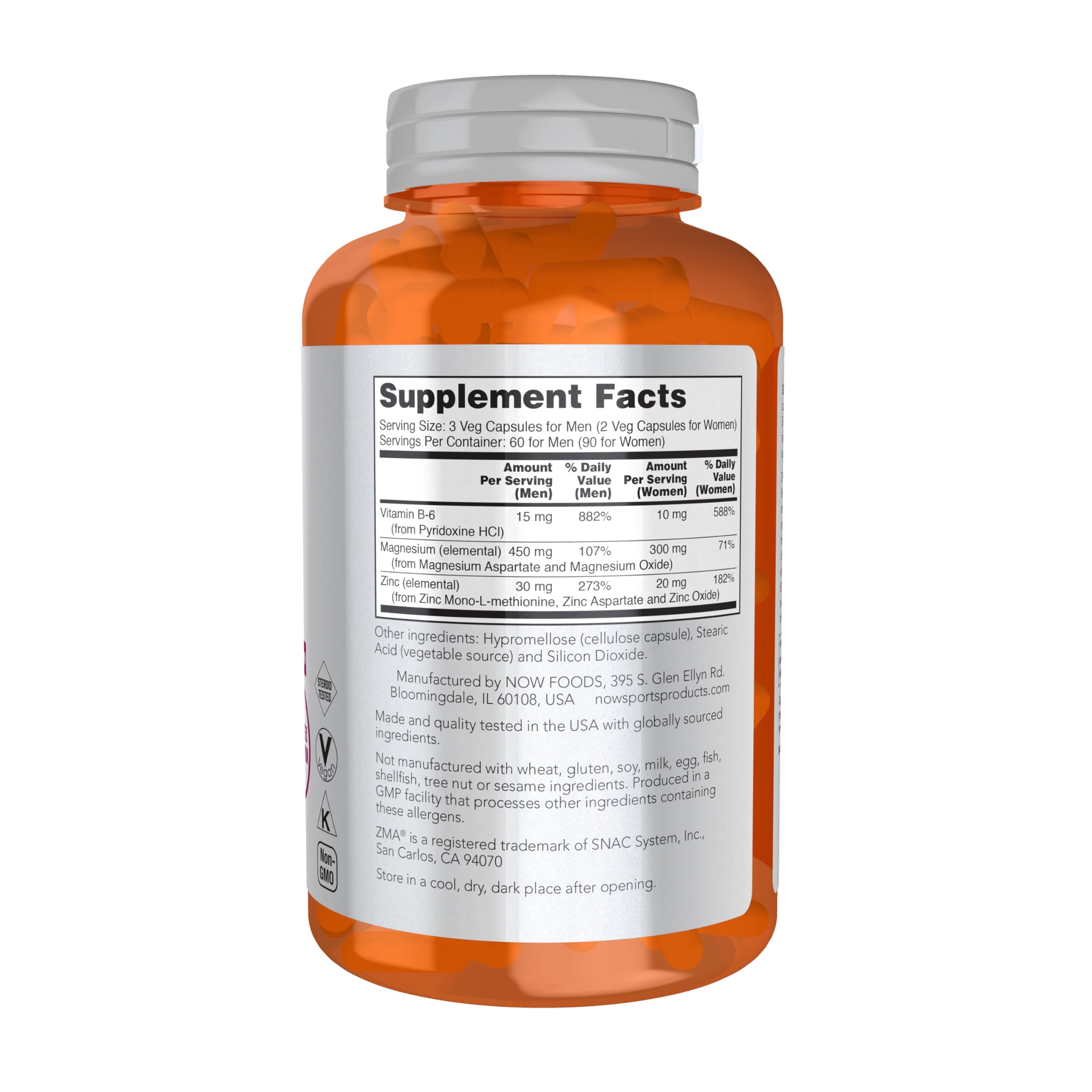Buy now NOW Foods Sports Nutrition, ZMA (Zinc, Magnesium and Vitamin B-6), Enhanced Absorption, Sports Recovery*, 180 Capsules at indiglob india