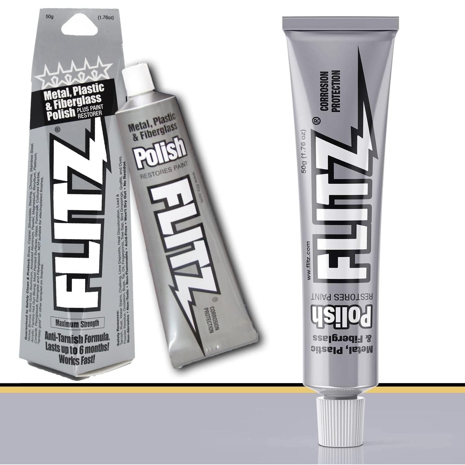 Buy now Flitz Multi-Purpose Metal Polish Paste - 1.76oz Tube of USA-Made Chrome Polish - Works on Stainless Steel, Aluminum, Plastic, Jewelry and Cars - Non-Abrasive Cleaner & Rust Remover (1 Pack) 1.76 oz 80 at indiglob india