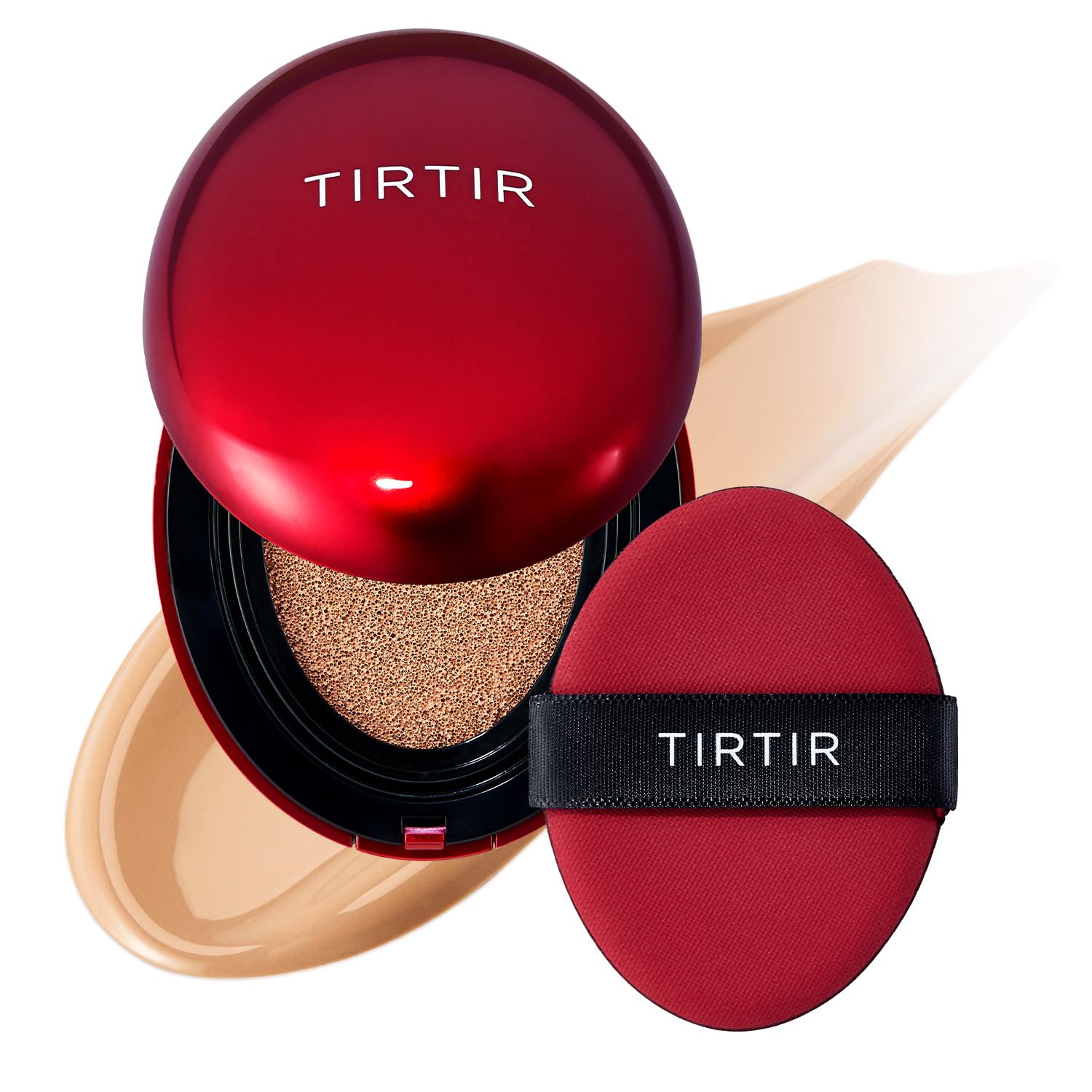 Buy now TIRTIR Mask Fit Red Cushion Foundation | Full coverage, Weightless, Skin fit, Satin Glow Finish, Korean Makeup BB Foundation, beauty, Tattoo cover up, Buildable (#21N Ivory, 0.63 Fl Oz) 27C Cool Beige 0.15 Fl Oz (Pack of 1) at indiglob india