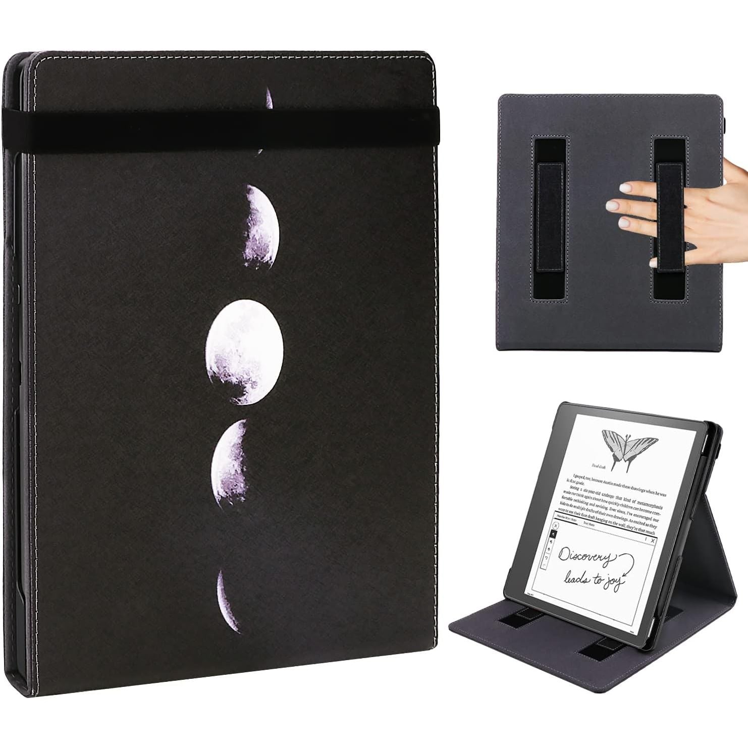 Buy now WALNEW Flip Case for 10.2-inch Kindle Scribe 2024/2022 Released, Two Hand Straps and Vertical Multi-Viewing Stand Cover with Auto Wake/Sleep for 10.2” Amazon Kindle Scribe E-Reader(Gray) Lunar Eclipse at indiglob india