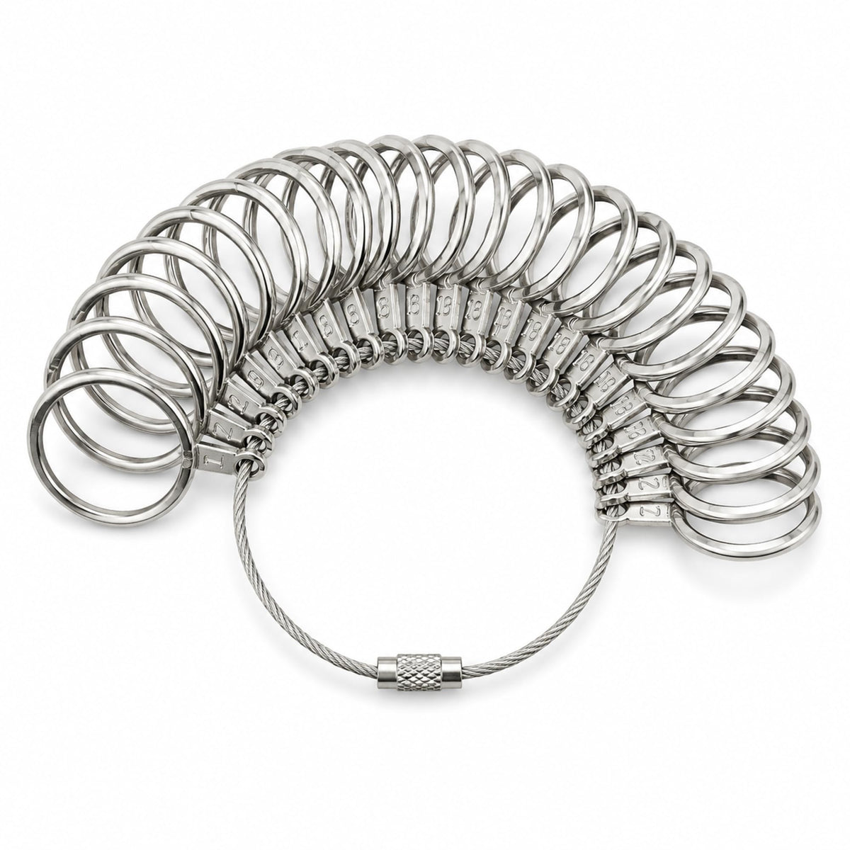 Ring Sizer Measuring Tool Stainless Steel Finger Rings Gauge 0-13 Sizing Measuring with Half Size 27 Pcs