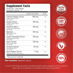 Cayenne Pepper Capsules w/Garlic, Ginger, Hawthorn, Turmeric, Cinnamon, Beet Root and Black Pepper Extract, 150 Cayenne Capsules, Non-GMO & Gluten Free Capsaicin Supplement