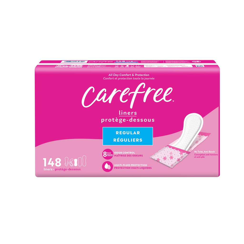 Carefree Panty Liners, Regular Liners, Wrapped, Unscented, 148ct