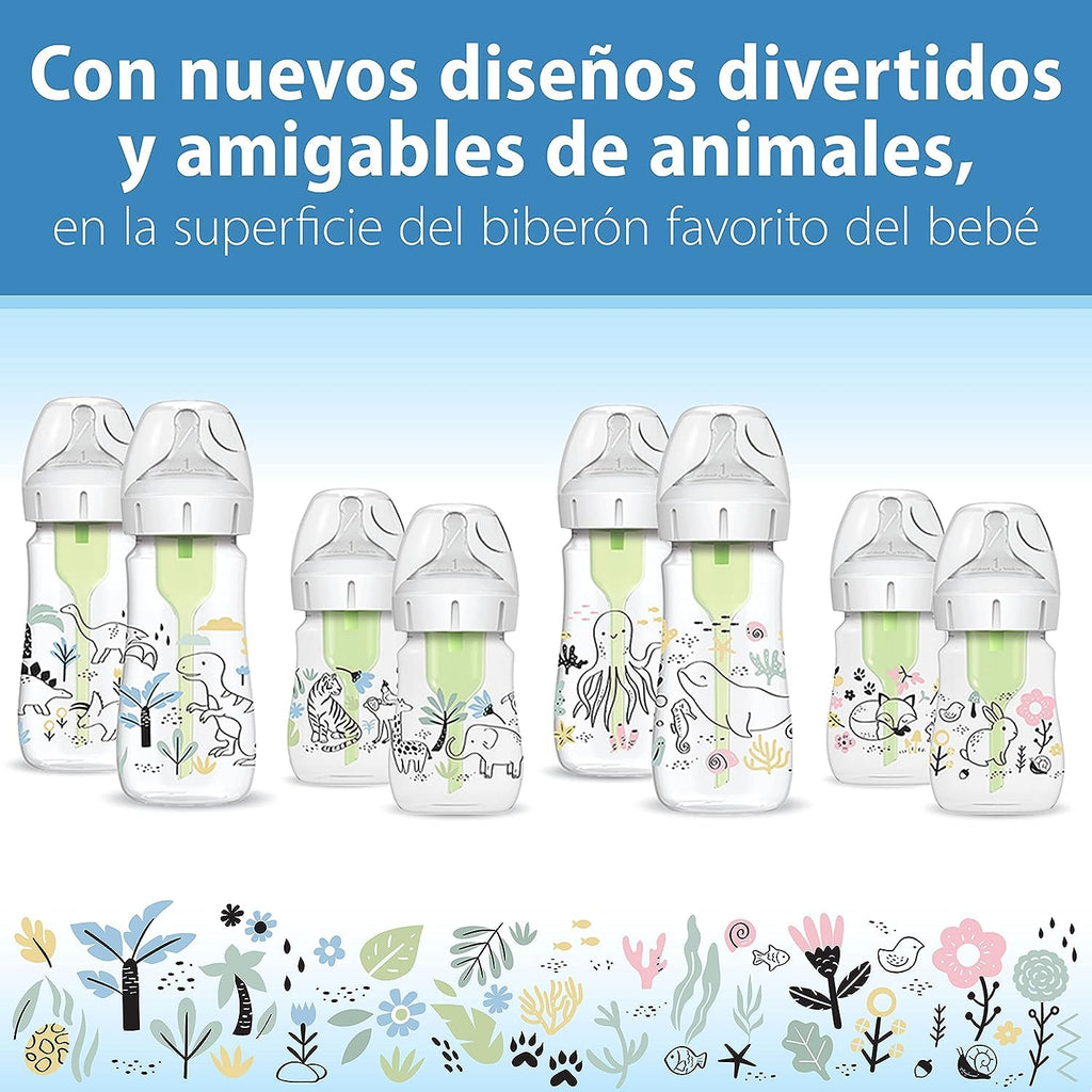 Dr. Brown's Anti-Colic Options+ Wide-Neck Baby Bottles, Forest, 2-Pack