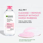 Buy now Garnier Micellar Cleansing Water, All-in-1 Makeup Remover and Facial Cleanser, For All Skin Types, 3.4 Fl Oz (100mL), 1 Count (Packaging May Vary) at indiglob india