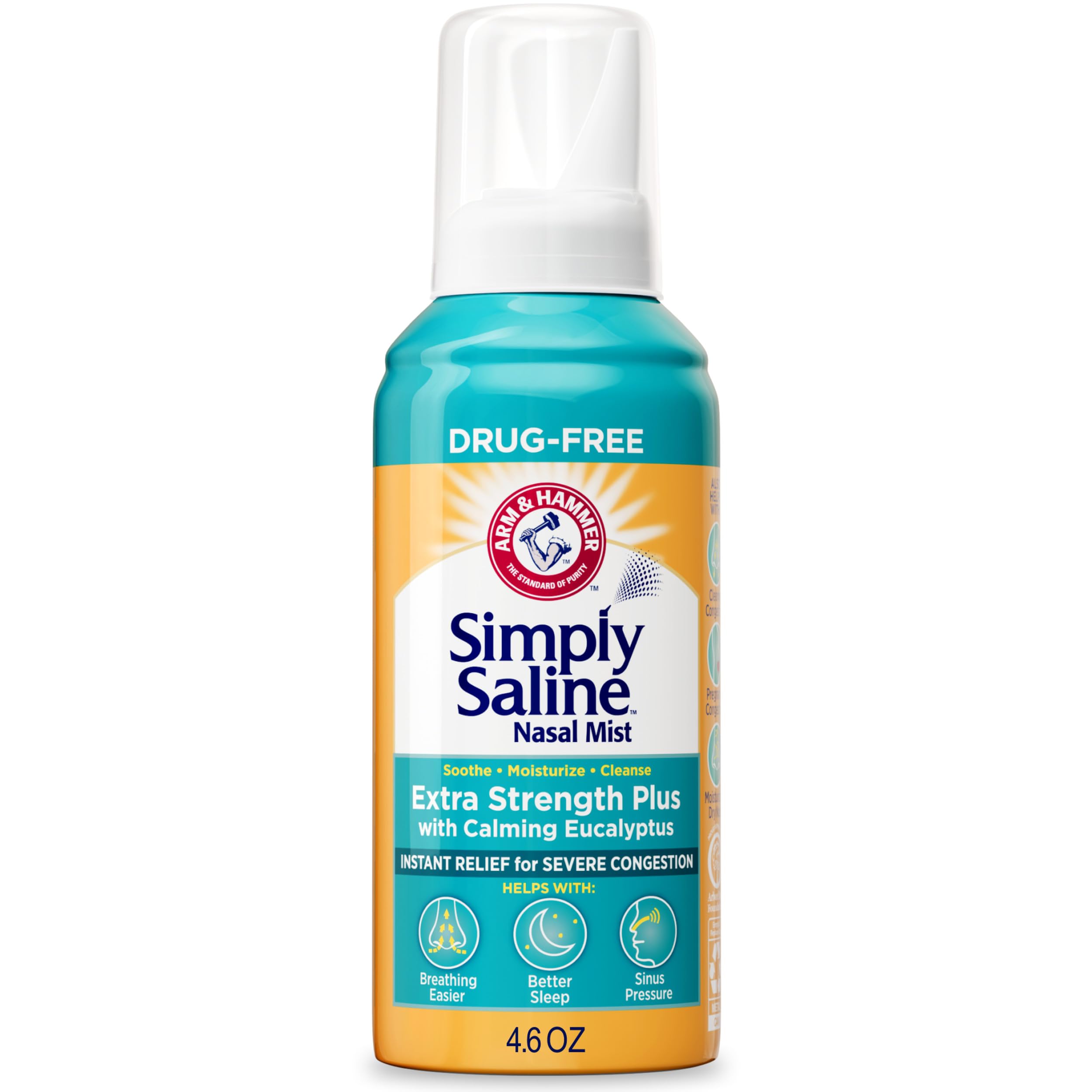 Buy now ARM & Hammer Simply Saline Extra Strength Plus Eucalyptus Nasal Mist for Severe Congestion, 4.6 oz at indiglob india