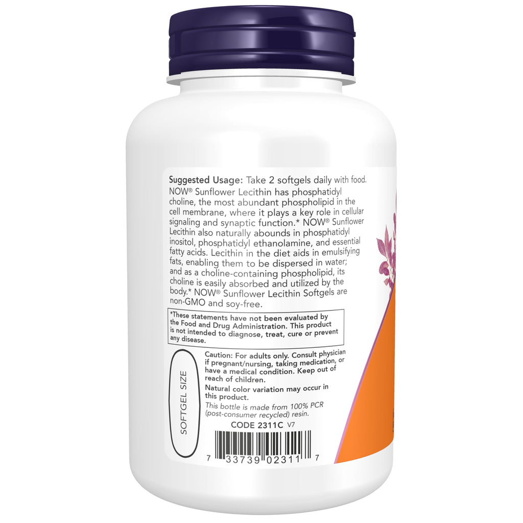 Buy now NOW FOODS Sunflower Lecithin 1200MG, 100 Count at indiglob india