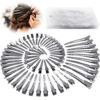 HiJeaton Metal Silver Loc Clips for Hair Retwist Dread Pin Curl Pro Styling | 90 Pcs Duck Bill Alligator Clips Nonslip Rustproof Strong Grip for Thick Hair, Sectioning Rollers Salon Bows Small Single DIY