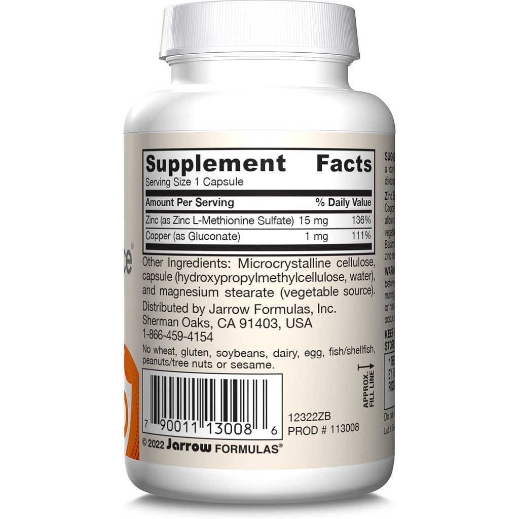 Buy now Jarrow Formulas Zinc Balance 15 mg - 100 Servings (Veggie Caps) - Includes Copper - Essential Mineral for Immune System Support - Immune Support Supplement - Gluten Free Zinc Copper Supplement - Vegan at indiglob india