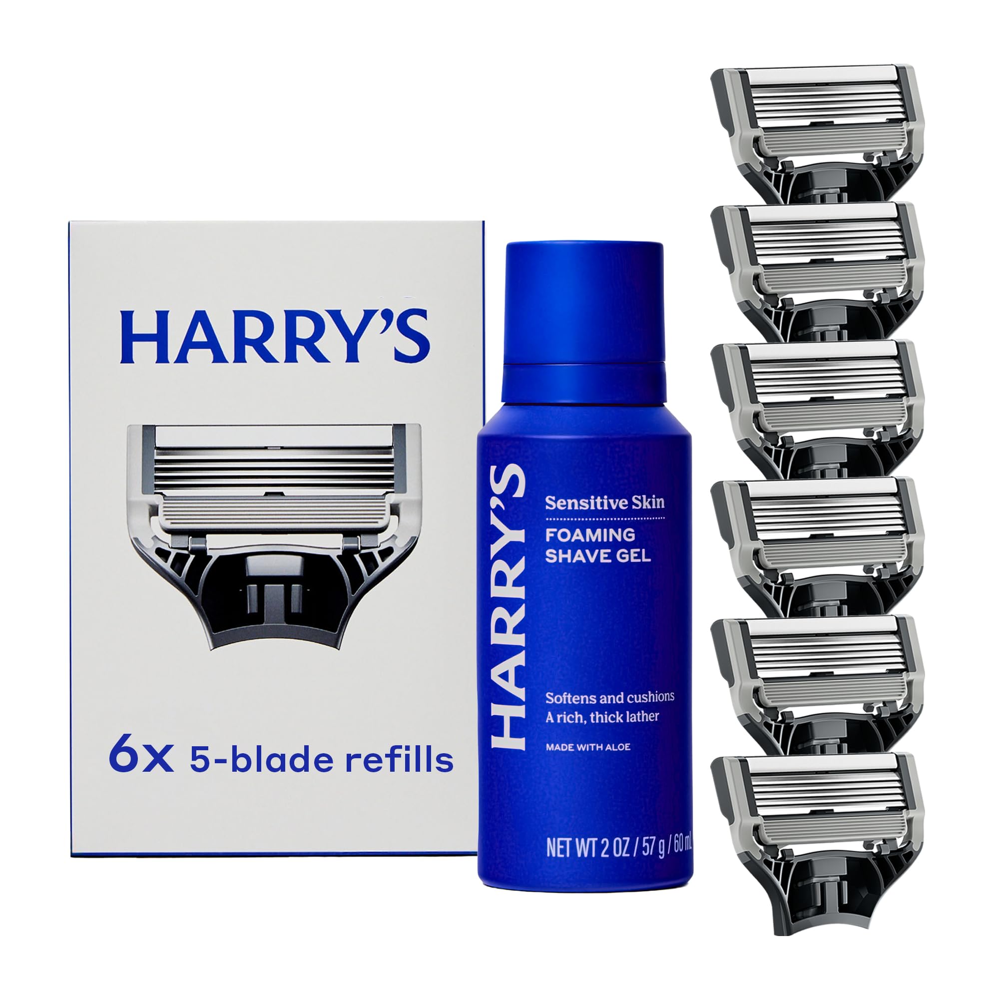 Buy now Harry's Original Razor Blades for Men - 10 Count - Premium Razor Blade Refill Cartridges - German Engineered 1 Count (Pack of 6) 6 Count at indiglob india