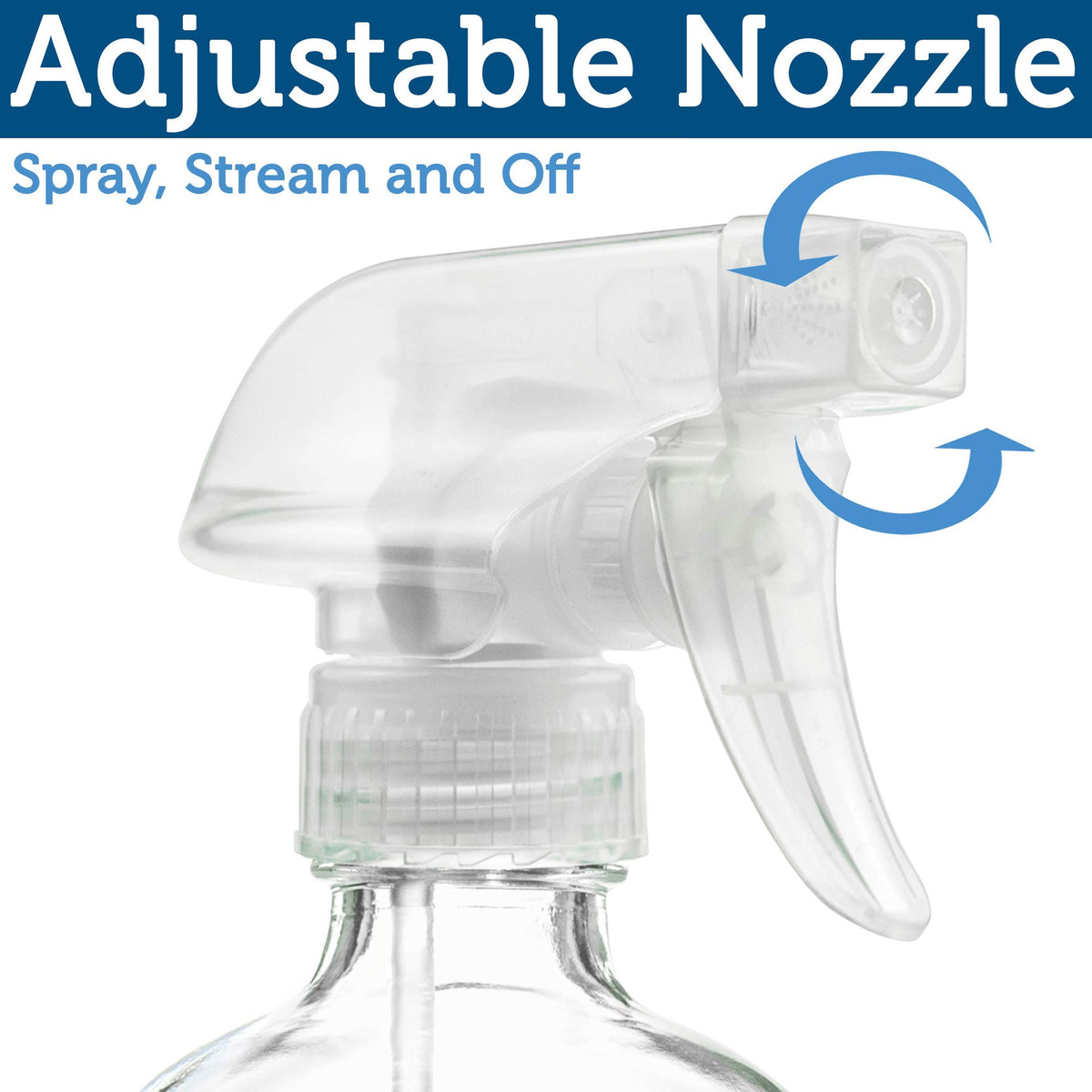 Large Clear Glass Spray Bottles, Empty, Refillable, Water, Fine Mist 16 oz