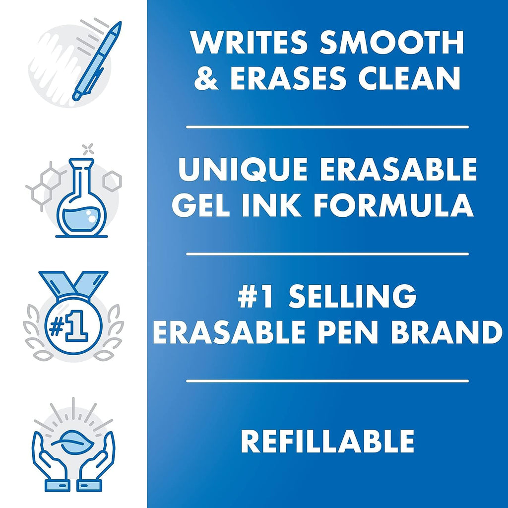 PILOT FriXion Clicker Erasable Gel Ink Pens, 0.7mm, Black Ink, 12-Pack