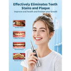 Plaque Remover for Teeth - Teeth Cleaning Kit Tartar Remover for Teeth with LED Light & 5 Adjustable Modes, USB C Rechargeable, 4 Replaceable Heads&6 Dental Tools, IPX7 Waterproof for Home Use