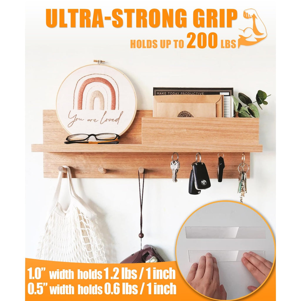 Double Sided Tape Heavy Duty 240", Extra Strong Waterproof Removable Nano Mounting Tape for Posters, Rugs, Picture Hanging, Wall Decor, Office & Outdoor Use Binding Tape