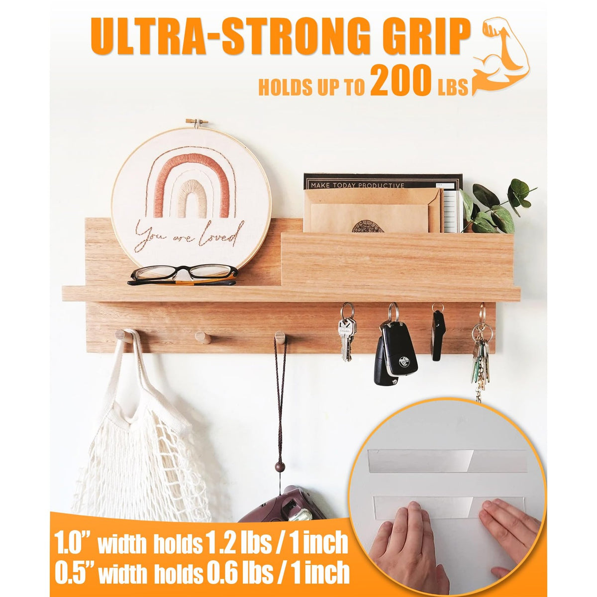 Double Sided Tape Heavy Duty 240", Extra Strong Waterproof Removable Nano Mounting Tape for Posters, Rugs, Picture Hanging, Wall Decor, Office & Outdoor Use Binding Tape