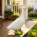 23 Inch Large Porch Goose Statue - PE Plastic Outdoor Goose Decor for Lawn, Yard, & Garden Decoration, Unique Housewarming Birthday Graduation Gifts for Women Mom Grandma